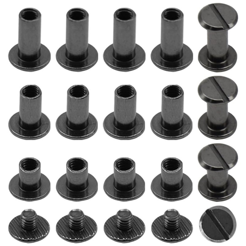Ruidee 150 Pcs/75 Set Chicago Screws M5 Stainless Steel Binding Screw Post Leather Screws Metal Nail Rivet Chicago Button for Albums Belt Bookbinding (ZD-D/Gunmetal) - Image 1